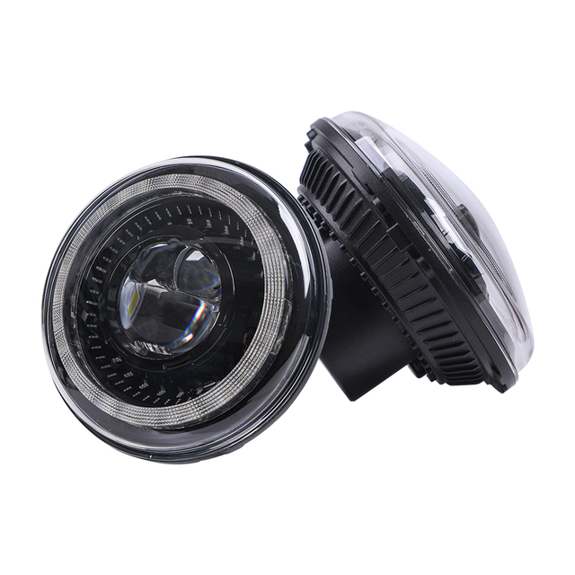 LOYO 7 Inch Dragon Headlamp Front Headlamp for Mahindra Thar Headlight for Mahindra Brand  Daytime Running Light for Thar