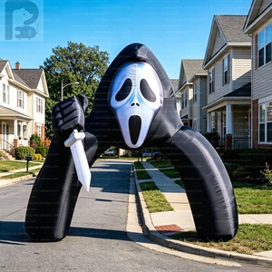 Arche gonflable géante LED Ghostface Scream, Arche Grim Reaper, Porte d'<span class=keywords><strong>horreur</strong></span> pour maison hantée/jardin/terrain/balade d'automne - Product Image 4
