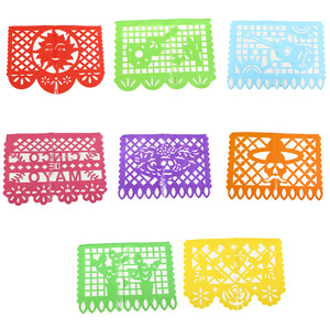 Pancarta <span class=keywords><strong>de</strong></span> Papel Picado Mexicano Grande <span class=keywords><strong>de</strong></span> 15 Pies <span class=keywords><strong>de</strong></span> Largo con 9 Paneles Multicolores Llenos <span class=keywords><strong>de</strong></span> Deseos para Festivales - Product Image 4
