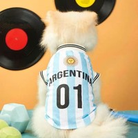 Maillot de football respirant en polyester pour animaux de compagnie – T-shirt de sport d'été pour chiens et chats de petite, moyenne et grande taille