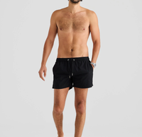 Shorts de bain pour hommes en tissu recyclé écologique, personnalisables, noirs, à séchage rapide, avec poches et taille élastique, vente en gros