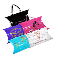 Logo personnalisé Rose Or Argent Extension de Cheveux Sacs à provisions Boîte d'emballage de cheveux en papier Paquet de cheveux avec poignée de luxe Coffrets cadeaux pour perruques
