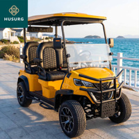 Mobil Golf Listrik 4 Kursi Warna Kuning ODM Kendaraan Wisata All Terrain Beroda Tinggi Dengan Baterai NiMH Bersertifikasi CE