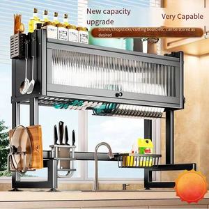 Support <span class=keywords><strong>de</strong></span> <span class=keywords><strong>rangement</strong></span> en métal multifonctionnel noir <span class=keywords><strong>de</strong></span> 85cm pour évier <span class=keywords><strong>de</strong></span> <span class=keywords><strong>vaisselle</strong></span>, égouttoir <span class=keywords><strong>de</strong></span> bol <span class=keywords><strong>de</strong></span> <span class=keywords><strong>rangement</strong></span> 10 pièces pour <span class=keywords><strong>armoire</strong></span> - Product Image 5