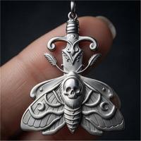 Collier en gros en acier inoxydable avec pendentif griffes d'horreur et crâne, style rock alternatif, pour la fabrication de bijoux en vrac
