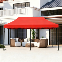 Gazebo de Jardín para Exteriores de 10x20 pies (3x6 m), Impermeable, de PVC de una Sola Capa, Móvil, para Patio Trasero, Terraza, Villa o Pabellón