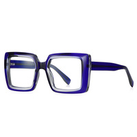 Gafas de Sol Cuadradas Grandes para Mujer, Montura Óptica TR90, Estilo Europeo, Anti Luz Azul, para Fotografía Urbana, 2170-3