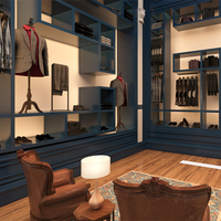 Magasin de vêtements de luxe vitrines meubles design personnalisé vêtements pour hommes armoires murales peinture bleue présentoirs muraux