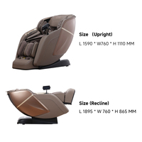 Fauteuil de massage corporel complet avec rouleaux pour les jambes, ions négatifs, chargement sans fil du téléphone, massage par airbag, commande vocale, écran LCD 7 pouces