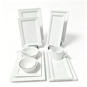 Services de table carrés HCMA <span class=keywords><strong>en</strong></span> mélamine plastique, durables et compatibles lave-<span class=keywords><strong>vaisselle</strong></span>, <span class=keywords><strong>vaisselle</strong></span> moderne <span class=keywords><strong>pour</strong></span> la maison, l'hôtel, les fêtes <span class=keywords><strong>en</strong></span> extérieur et le <span class=keywords><strong>camping</strong></span> - Product Image 3