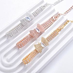 ปลอกคอสุนัขชิวาวาแบบโบว์ไทประดับเพทาย สีโรสโกลด์ พร้อมตัวล็อกแบบก้ามปู สร้อยคอสำหรับแมว พร้อมกล่องบรรจุภัณฑ์ ปรับขนาดได้ ใช้ได้ทุกฤดู อุปกรณ์สำหรับสัตว์เลี้ยง - Product Image 1