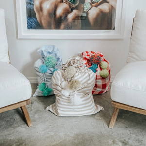 Gingham Santa Sack With Pom Pom Drawstring Large <strong>Christmas</strong> Sack <strong>Wholesale</strong> <strong>Christmas</strong> <strong>Gift</strong> Bags - Product Image 6