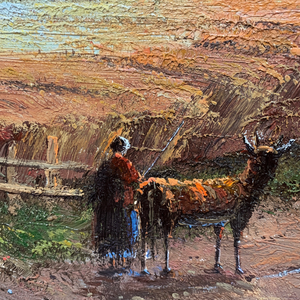 20 In× 24 in Peintures à l'huile d'art peintes à la main 100% sujet animal de champ classique authentique - Product Image 1