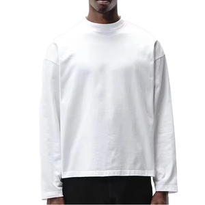Camiseta de Manga Larga para Hombre, Estilo Moderno, Cuello Redondo, Estampado Digital, 280 g/m², Algodón, Corte Holgado - Product Image 1