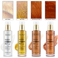 Huile scintillante pour le corps vegan éclaircissante IKZEE, logo personnalisé, brume, marque privée, huile scintillante pour le corps entièrement naturelle, huile scintillante pour le visage et le corps