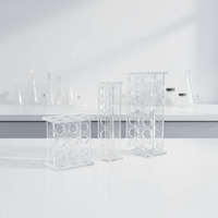 Soporte Transparente Personalizado Preensamblado para Tubos de Ensayo de Acrílico, Suministros de Laboratorio, Exhibidor Centrífugo de Inspección