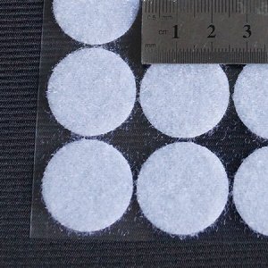 Spot Supply Eco-friendly 2cm 2.5cm White Rectangle <b>Hook</b> Loop Dots Strong <b>Adhesive</b> Die Cut Polyester/Nylon <b>Hook</b> Loop Fastener - Product Image 1