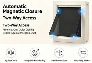 Porta Telescopica Magnetica <span class=keywords><strong>per</strong></span> Animali Domestici, Spessore Regolabile, Chiusura Automatica, Sportello <span class=keywords><strong>per</strong></span> Cani, Resistente alle Intemperie, Silenzioso, con Rete Morbida - Product Image 5