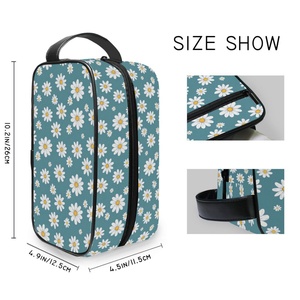 Trousse de Toilette et Maquillage Personnalisée avec Fermeture Éclair, Motif Marguerite, pour Voyage, avec Logo - Product Image 3