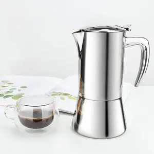 4 Cup 6 Cup Italian moka induction stainless steel stove top espresso maker moka