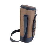 Sac à vin isotherme en polyester 600D robuste pour 2 bouteilles, avec poche avant zippée, bandoulière et doublure en feuille d'aluminium compatible alimentaire