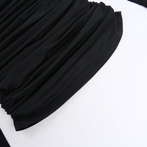 2024 GIMILY Oem personalizado Halbhoher Ausschnitt malla Patchwork Lang Armelig Sexy Mikro Transparentes Kleid Herbst nuevo Mini vestido - Product Image 5