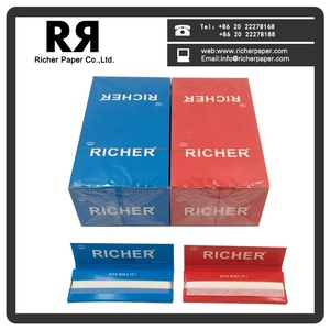 Papiers à rouler Richer, format simple, anti-frisottis, design estampé à chaud, emballage rouge et bleu - Product Image 4