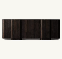Meuble de rangement en bois personnalisé pour salle à manger, style américain moderne, buffet classique à 4 portes pour la maison
