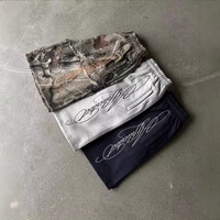Pantalon mi-long brodé style rétro européen et américain, hip-hop, été, décontracté et ample, coupe pentagonale, tendance