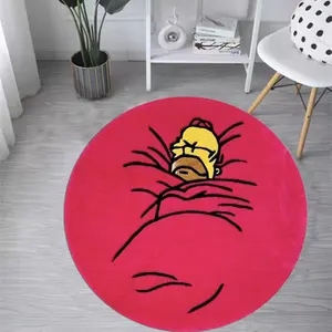 Bedroom Home Decoration Custom Anime Tufting Circle Rug Cute Round Carpet