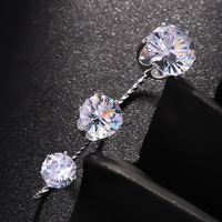 Nouvelle bague double pour femme, zircon, style simple, pour mariage ou banquet