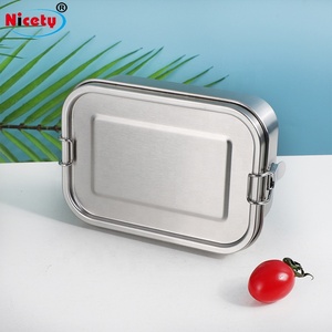 Fiambrera rectangular de acero inoxidable de 1400ml, a prueba de fugas, bento con cerradura, fiambrera tiffin, contenedor de alimentos respetuoso con el medio ambiente