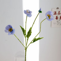 Fleur artificielle de pavot en soie texturée douce pour la décoration de festivals, de cours, d'intérieurs et de salons – Composition florale