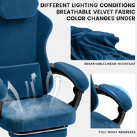 Chaise de bureau ergonomique pour adultes DDP Anji avec support lombaire, appui-tête, dossier haut en tissu, pour ordinateur, jeux vidéo, avec repose-pieds