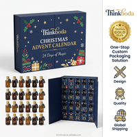 Coffret Cadeau de Luxe Calendrier de l'Avent de Noël 24 Jours avec Spiritueux – Boîte Personnalisée pour Mini Bouteilles – Solution Intégrée pour Agences de Cadeaux