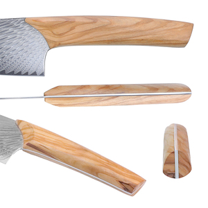 Cuchillo De Chef Damasco De 8 pulgadas, cuchillo De Chef De cocina De Damasco forjado profesional japonés con mango De madera De Olivo - Product Image 3