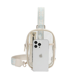Nouveau sac bandoulière transparent grande capacité pour femme, sac banane transparent personnalisé avec fermeture éclair, sacs de sport étanches pour voyage en extérieur - Product Image 3