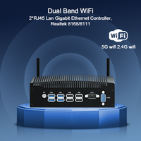 Mini PC Industrial sin Ventilador con Intel I7-10510u, Windows 10, Doble RJ45 LAN, 2*RS232, DDR4 64G