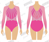 Service tout-en-un : justaucorps à manches longues pour filles, vêtements de gymnastique personnalisés pour studio de danse, rose