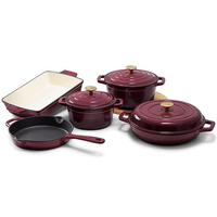Articles ménagers brillants vente en gros d'ustensiles de cuisine en fonte émaillée avec logo personnalisé batterie de cuisine casseroles en fonte émaillée four hollandais