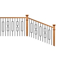 Balustrade Métallique Classique Populaire pour Intérieur, Balustres en Aluminium Creux Double Rectangle pour Rampes d'Escalier