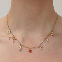 2025 nouvelle marée créative bricolage pendentif papillon amour soleil croix zircone collier bottes Bracelet collier bijoux personnalisés