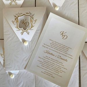 Invitación de Boda Impresa en Letterpress de Marca, Juego de Empaque de Cartón Personalizado para Proveedores de Bodas, Compra al por Mayor - Product Image 5