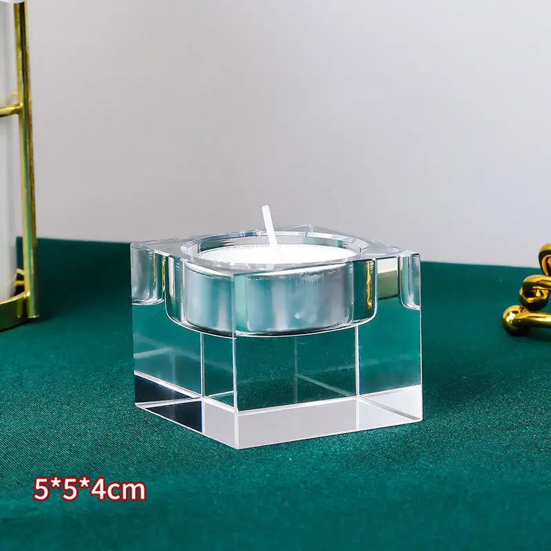 Vidro castiçal decoração cristal cera mesa estilo europeu luz de velas jantar castiçal castiçal aromaterapia vela copo