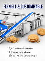 Industriële biscuitmachine, Marie biscuit productielijn, geëmbosseerde biscuitvormmachine, PLC-besturingssysteem
