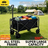 Chariot de camping pliable léger et portable 75x45cm, chariot compact pliable avec poignée de poussée et de traction 0-90° °