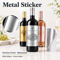 Autocollant métallique en nickel électroformé, logo personnalisé pour flacon de parfum et verre à vin, fournisseur en gros, directement de l'usine