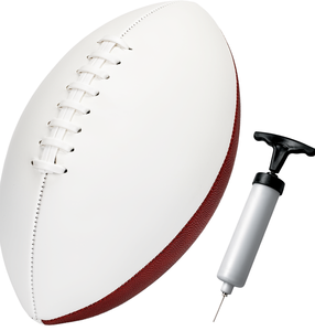 White <b>Leather</b> <b>Football</b> with Red Stripe and Pump Classic Design Durable Sport Equipment - Product Image 1