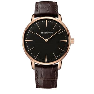 Reloj de Pulsera BESSERON de 42 mm, Marca Personalizada, Movimiento de Cuarzo, Acero Inoxidable, Resistente al Agua, Correa de Piel de Cocodrilo, para Hombre - Product Image 3