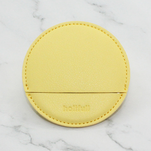 Espejo pequeño de piel sintética para mujer, espejo redondo pequeño de color rosa con Funda de cuero, portátil para maquillaje - Product Image 6